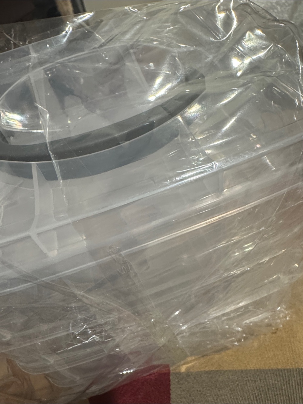 Clear Plastic Storage Container with Gray Handle